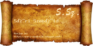 Sári Szebáld névjegykártya